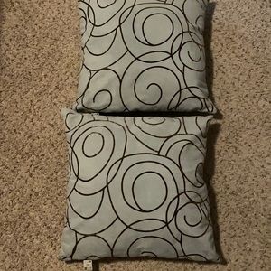 sea-foam green suede like material w/ brown swirls